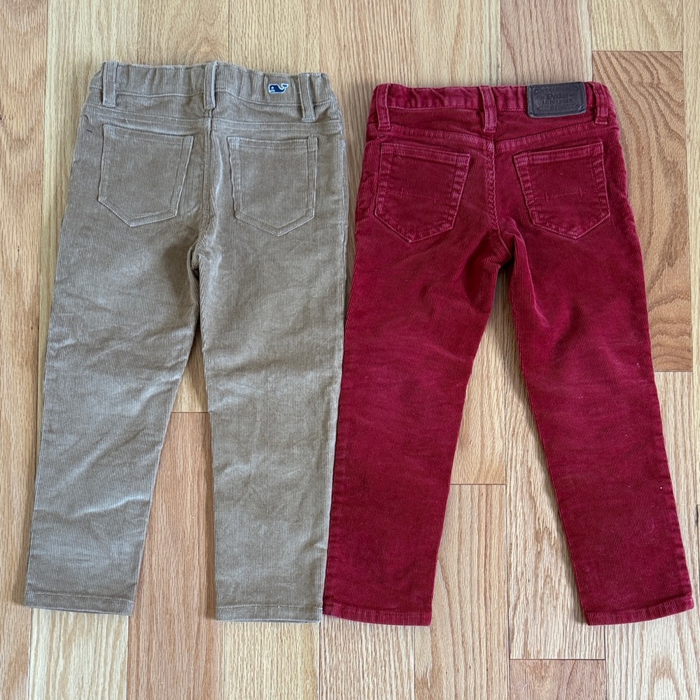Polo and Vineyard Vine Corduroy Pants - Red and Tan